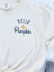 Medium - Hello Pumpkin Embroidered Tee