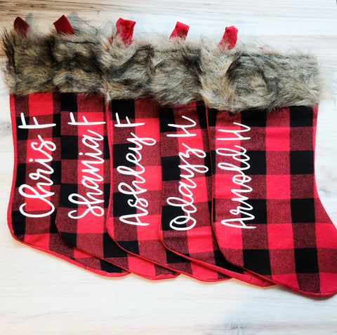 Buffalo Check Stocking with Faux Fur